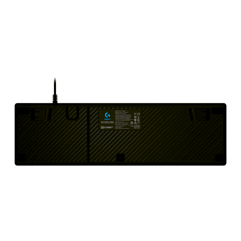 Black gaming mouse pad with Logitech logo on a white background