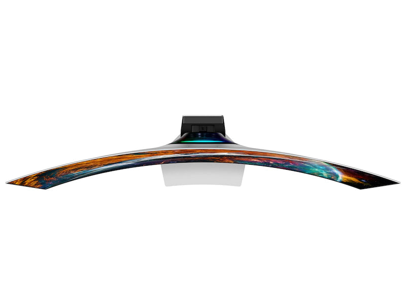 Colorful curved object on a white background