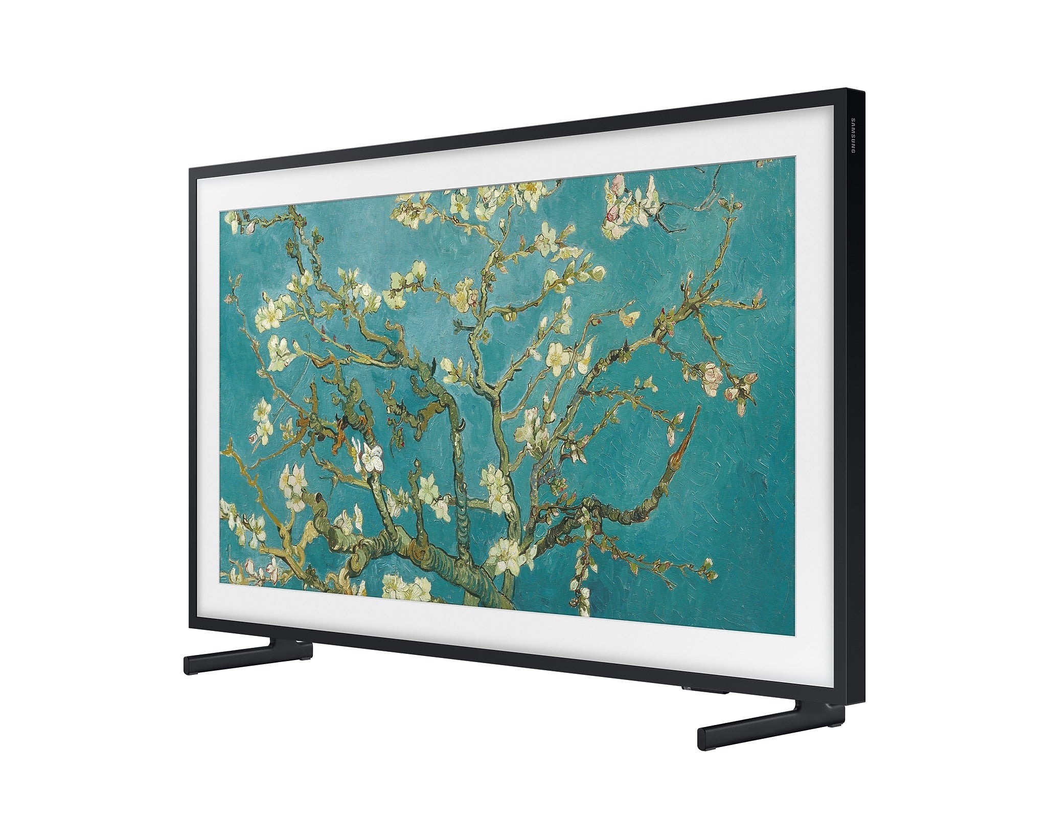 Smart TV with a Van Gogh painting displayed on the screen against a white background