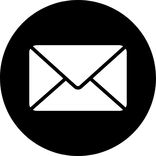 White envelope icon on a black background