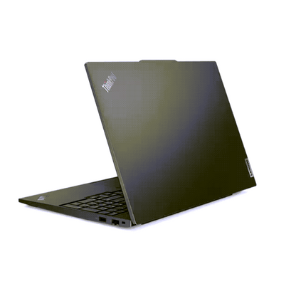 Black ThinkPad laptop on a white background