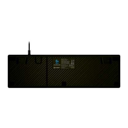 Black gaming mouse pad with Logitech logo on a white background