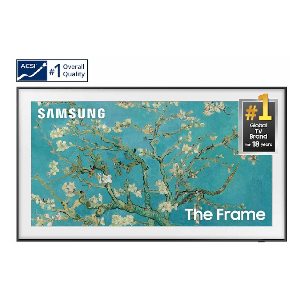 Samsung The Frame TV with Van Gogh artwork on a white background