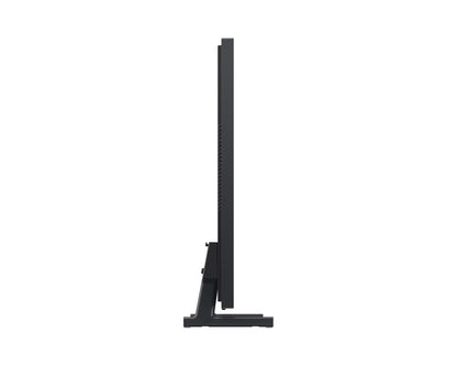 Black monitor stand on a white background