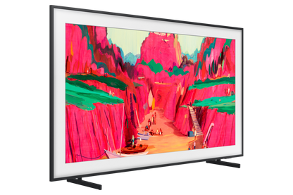 Smart TV displaying a vibrant, colorful scene on a white background
